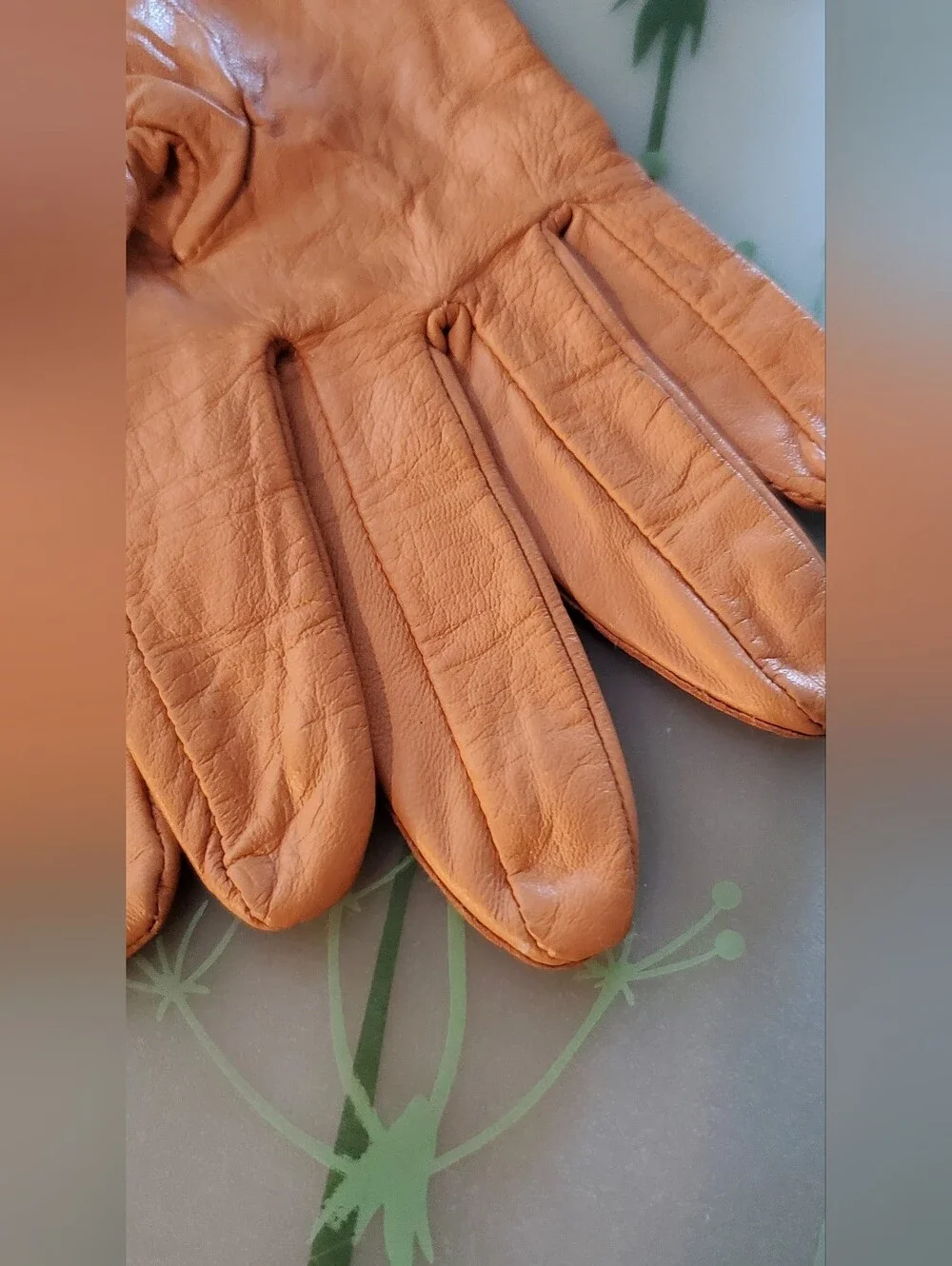 Vintage 90's Leather Driving Gloves - Orange